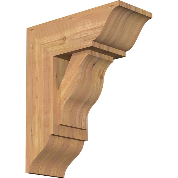 Ekena Millwork Funston Traditional Smooth Bracket w/ Offset Brace, Western Red Cedar, 7 1/2"W x 18"D x 22"H BKT0806X18X22FST01SWR - main